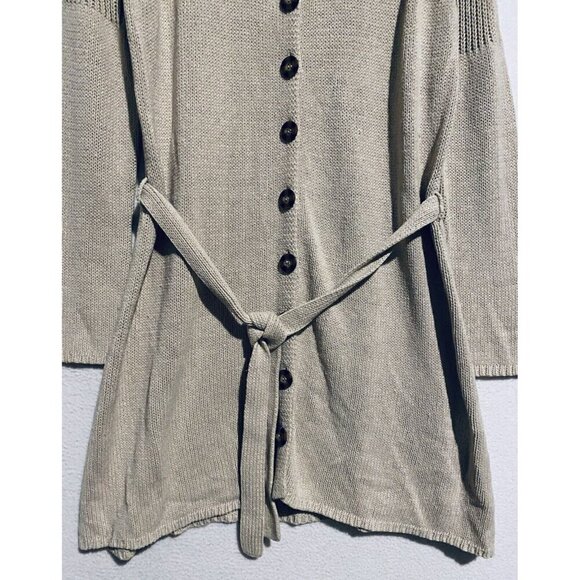 Anthropologie Moth Sweater Womens Medium Brown Long Line Cardigan Button Up Boho - Picture 3 of 7